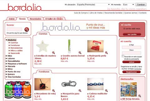 Página de la categoría de Bordalia tienda online