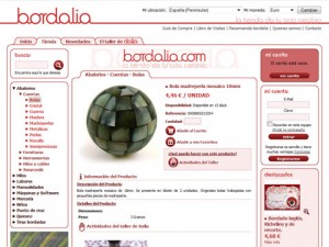 Bordalia. Tienda web. Página de producto