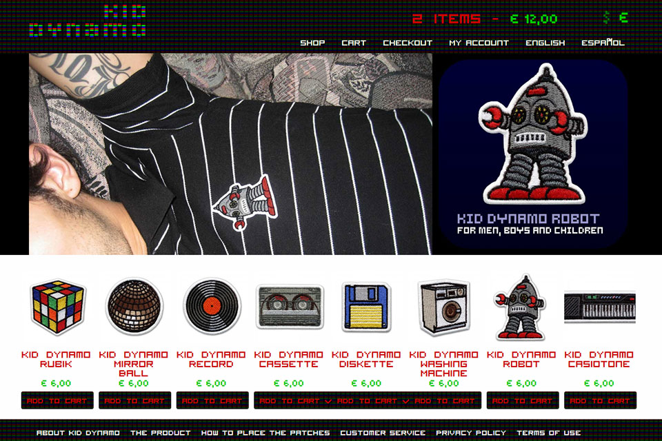 Kid Dynamo online shop home page