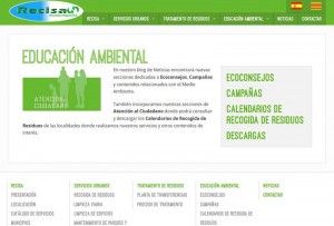 Recisa. Sitio web. Página de Educación Ambiental
